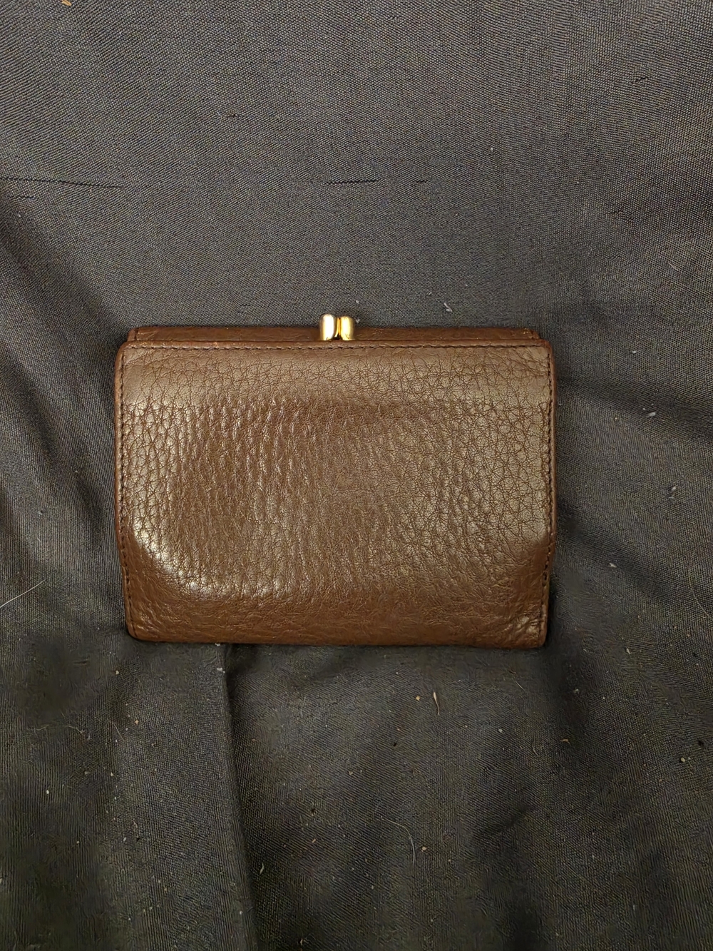 Authentic Prada Brown Leather Compact Wallet with Gold Logo - Picture 2 of 10
